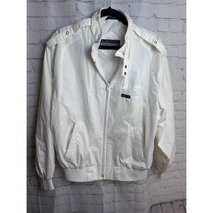 Members Only Jacket Full‎ Zip Lightweight Bomber Style Ivory Casual Size M